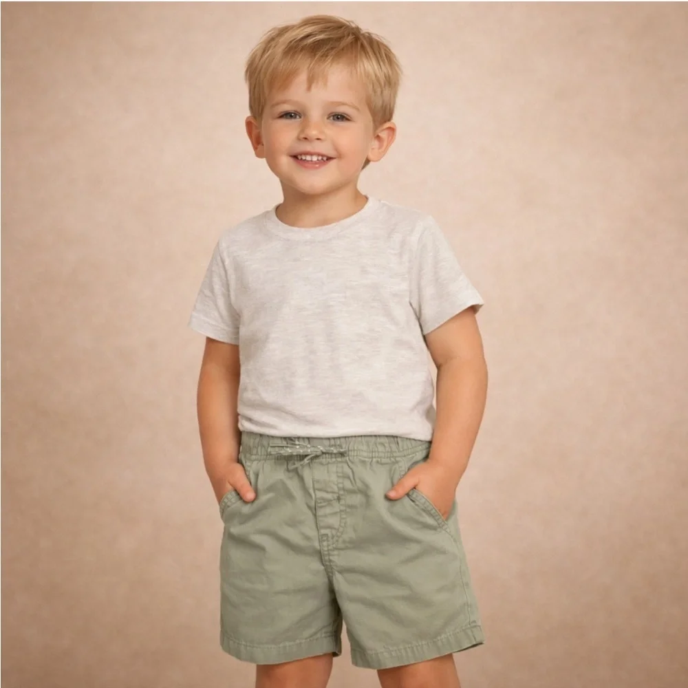 Cat & Jack Toddler Khaki Shorts Size 3T Elastic Waist Pull-On Chino Shorts